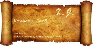 Kovácsy Jenő névjegykártya
