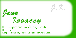 jeno kovacsy business card